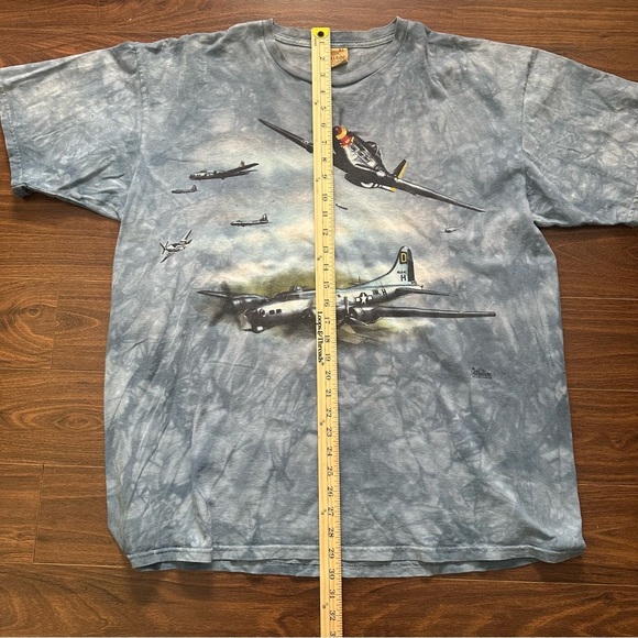 Vintage The Mountain Blue T-Shirt with Airplane Graphic - Picture 4 of 7